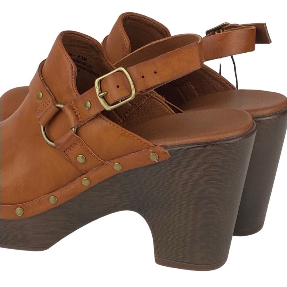 FRYE & CO. Fabry Clogs Cognac Brown NEW Women’s heel shoe Size 10 - Picture 4 of 7